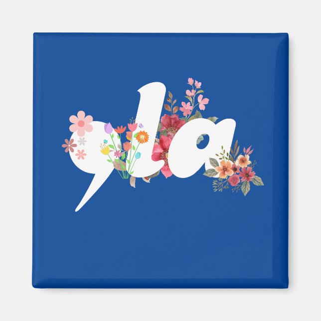 Comma la Floral Kamala Harris President Flowers Magnet (Front)