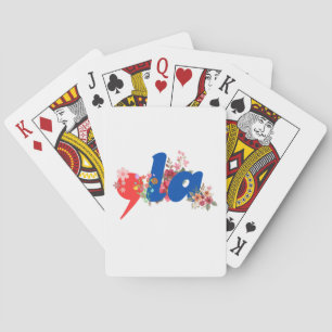 Comma la Flowers Playing Cards