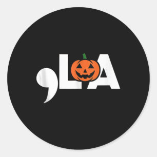 Comma La Funny Kamala Harris 2024 Halloween Pumpki Classic Round Sticker