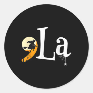 Comma La Funny Kamala Harris Halloween Pumpkin Classic Round Sticker