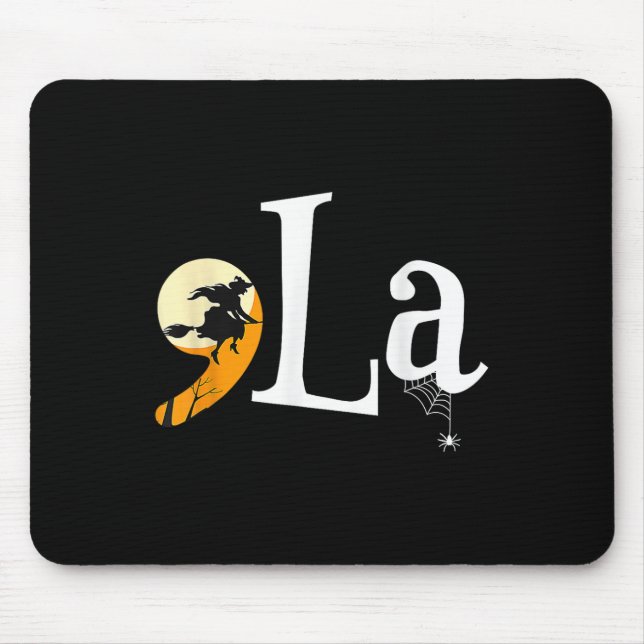 Comma La Funny Kamala Harris Halloween Pumpkin  Mouse Pad (Front)