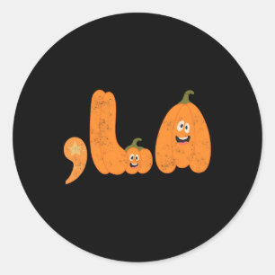 Comma La Funny Kamala Pumpkins Halloween  Classic Round Sticker