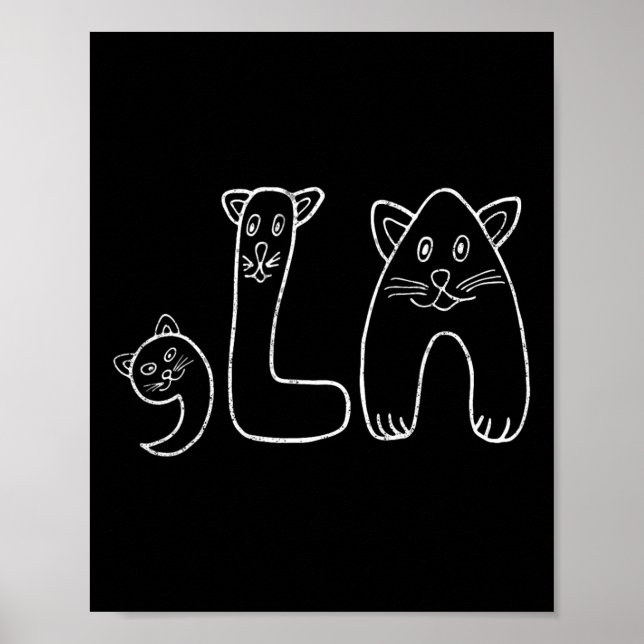 Comma La Funny Kamala Retro Cat  Poster (Front)