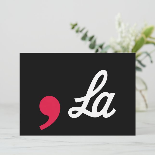 Comma La Funny Punctuation Kamala Harris Invitation (Standing Front)