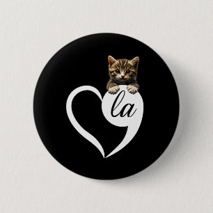 Comma La Heart Cat Lady President Kamala Harris Wh 6 Cm Round Badge