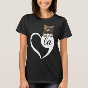 Comma La Heart Cat Lady President Kamala Harris Wh T-Shirt