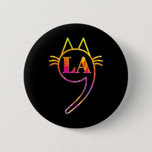 Comma La Kamala Cat Tie Dye Retro Harris 2024 Wome 6 Cm Round Badge