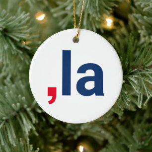 Comma La kamala funny pronunciation patriotic Ceramic Ornament