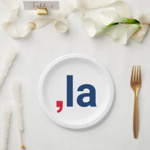 Comma La kamala funny pronunciation patriotic Paper Plate
