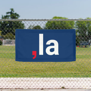 Comma La kamala funny pronunciation red white blue Banner