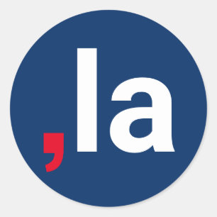 Comma La kamala funny pronunciation red white blue Classic Round Sticker