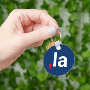 Comma La kamala funny pronunciation red white blue Key Ring