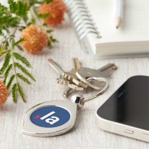 Comma La kamala funny pronunciation red white blue Key Ring