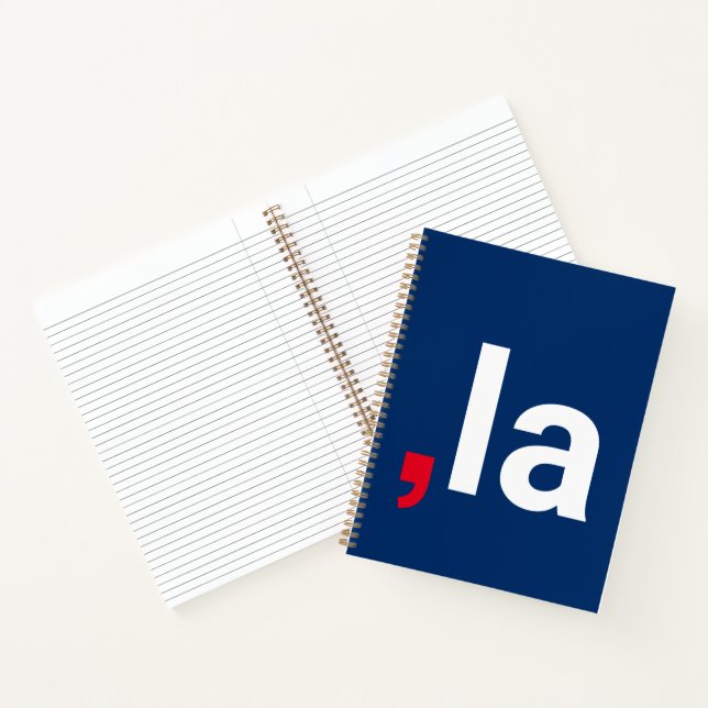 Comma La kamala funny pronunciation red white blue Notebook (Inside)