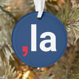 Comma La kamala funny pronunciation red white blue Ornament