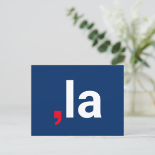 Comma La kamala funny pronunciation red white blue Postcard
