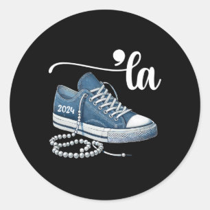 Comma La Kamala Harris024 Cute Shoes Election025 Classic Round Sticker