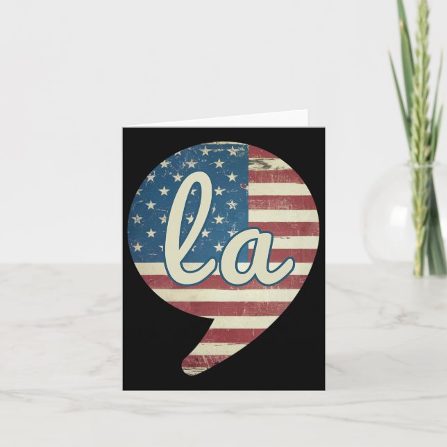 Comma La Kamala Harris American Flag Comma + La  Card (Front)