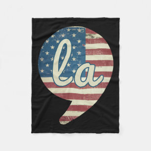Comma La Kamala Harris American Flag Comma + La Fleece Blanket