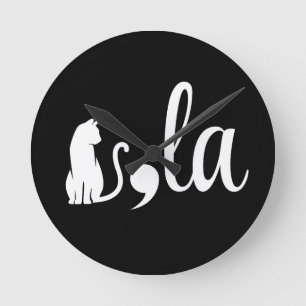 Comma La Kamala Harris - cat mum for Kamala Round Clock
