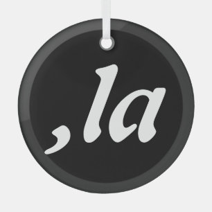 Comma La Kamala Harris - customised text design Glass Tree Decoration