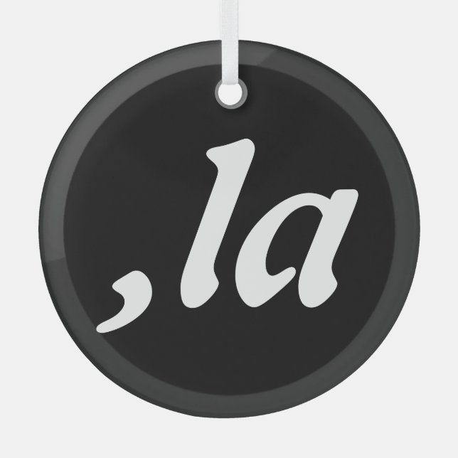 Comma La Kamala Harris - customised text design  Glass Tree Decoration (Front)