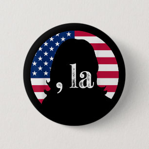 Comma La Kamala Harris For President 2024 Election 6 Cm Round Badge