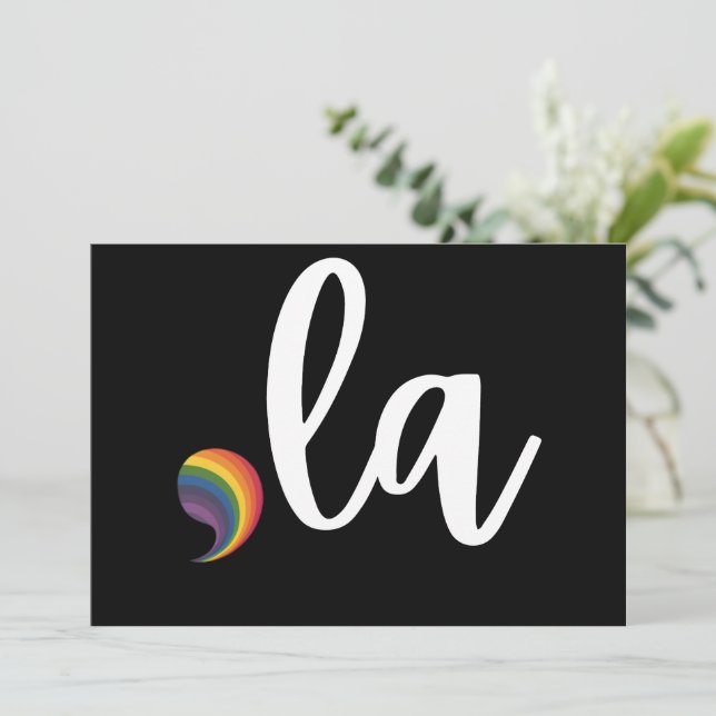 Comma La Kamala Harris Pride Rainbow LGBQ Gay Invitation (Standing Front)