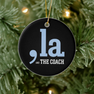 Comma La Kamala Harris Tim Walz Coach 2024  Ceramic Ornament
