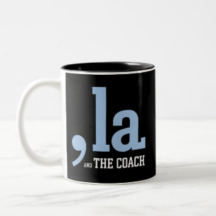 Comma La Kamala Harris Tim Walz Coach 2024  Two-Tone Coffee Mug