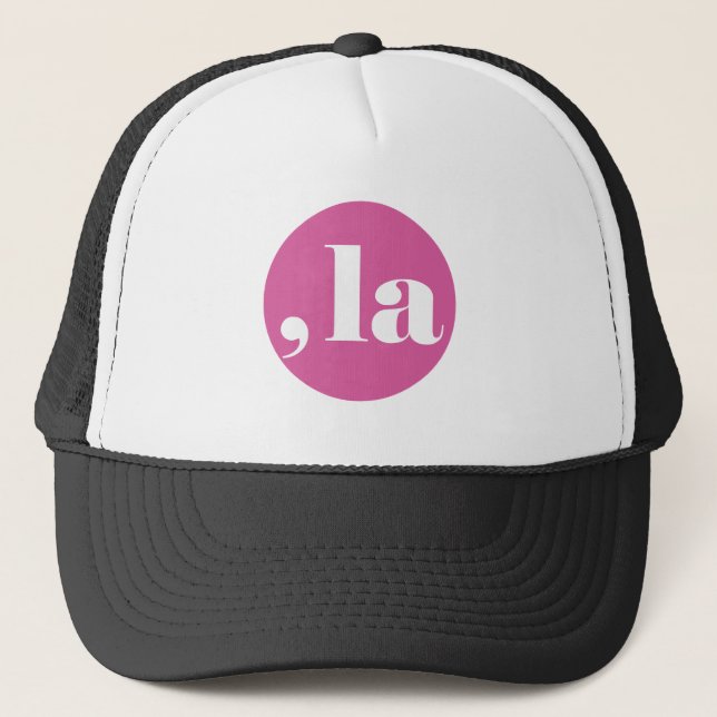 Comma la, Kamala Harris. Trucker Hat (Front)