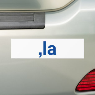 Comma La kamala pronunciation funny blue white Bumper Sticker