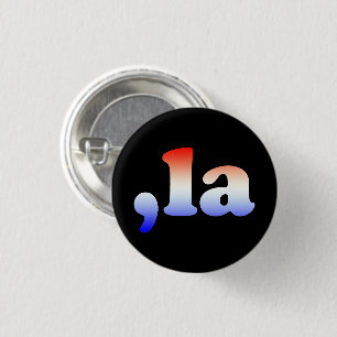 Comma La kamala red white blue typography black 3 Cm Round Badge