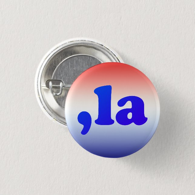 Comma La kamala typography red white blue gradient 3 Cm Round Badge (Front & Back)