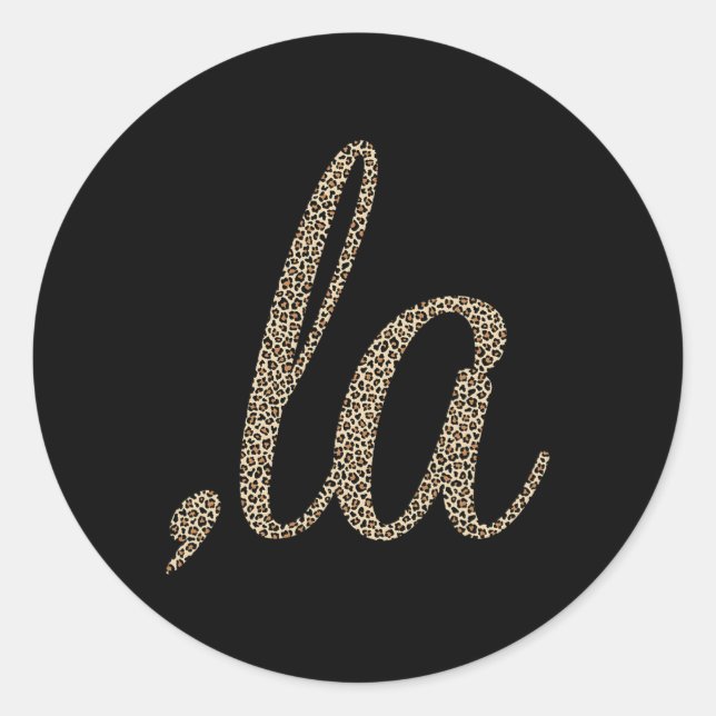 Comma La Leopard Print Funny  Classic Round Sticker (Front)