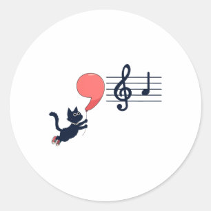 Comma La Music Notes Kamala Harris Music Teacher E Classic Round Sticker
