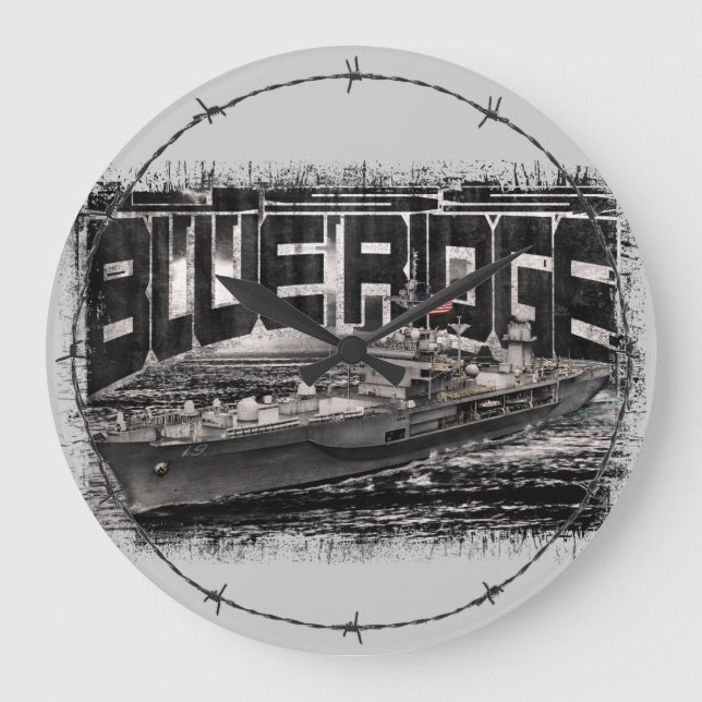 Command ship Blue Ridge Acrylic Wall Clock (Front)