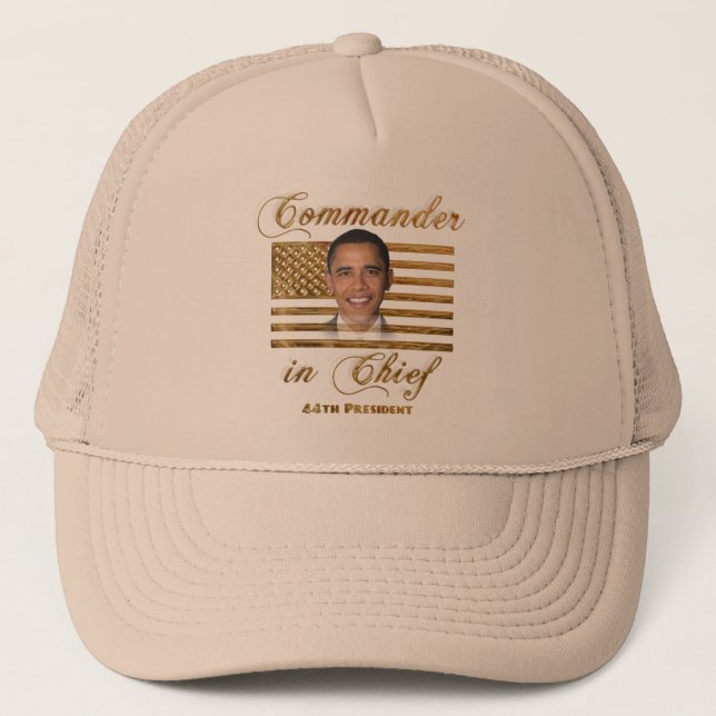 Commander in Chief, Barack Obama Trucker Hat (Front)