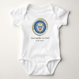 Commander in Chief w/ Blue DoD Seal - Customised Baby Bodysuit