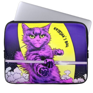 Commando Cat. Editable Laptop Sleeve