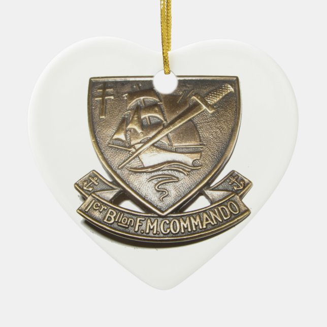 Commando Kieffer - Insigne 1er BFMC Ceramic Tree Decoration (Front)