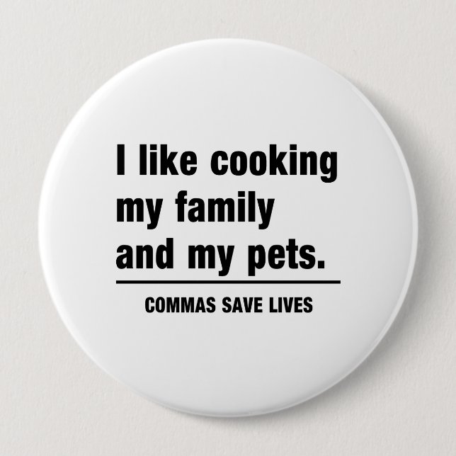Commas Save Lives 10 Cm Round Badge (Front)
