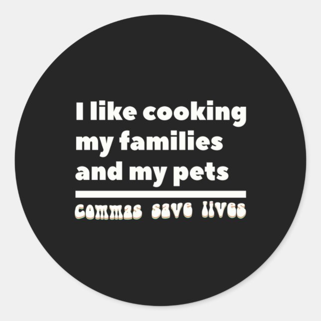 Commas-Save-Lives Classic Round Sticker (Front)