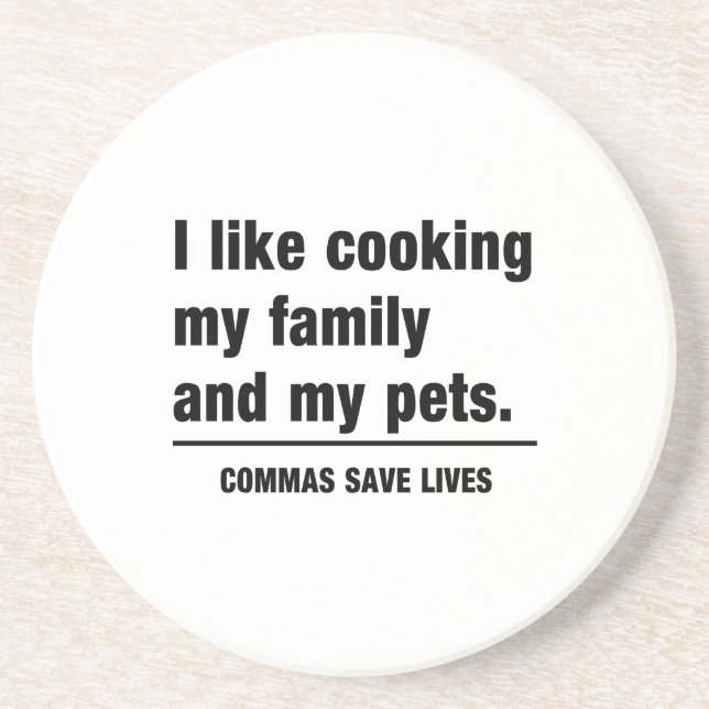 Commas Save Lives Coaster (Front)