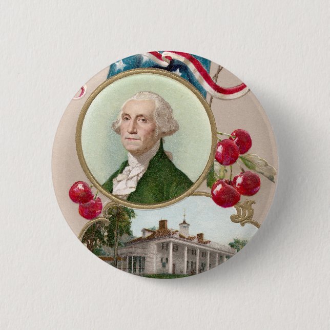 Commemorating George Washington 6 Cm Round Badge (Front)