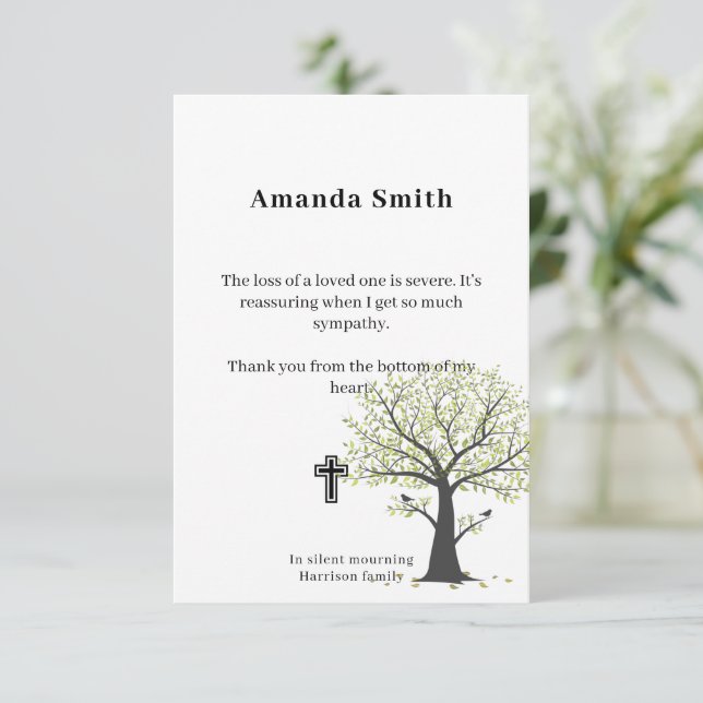 Commemoration Charity Cards with Tree (Standing Front)