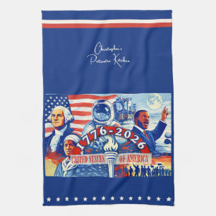 Commemorative 1776-2026 USA Personalised  Tea Towel