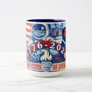 Commemorative 1776-2026 USA Personalized Two-Tone Coffee Mug