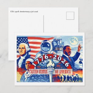Commemorative 1776-2026 USA’s Semiquincentennial Holiday Postcard