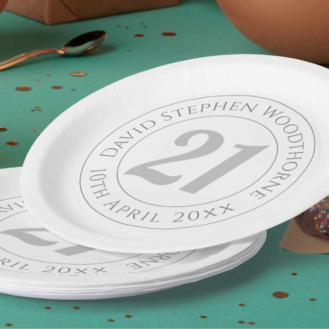 Commemorative 21st Birthday Celebration Paper Plate (Creator Uploaded)